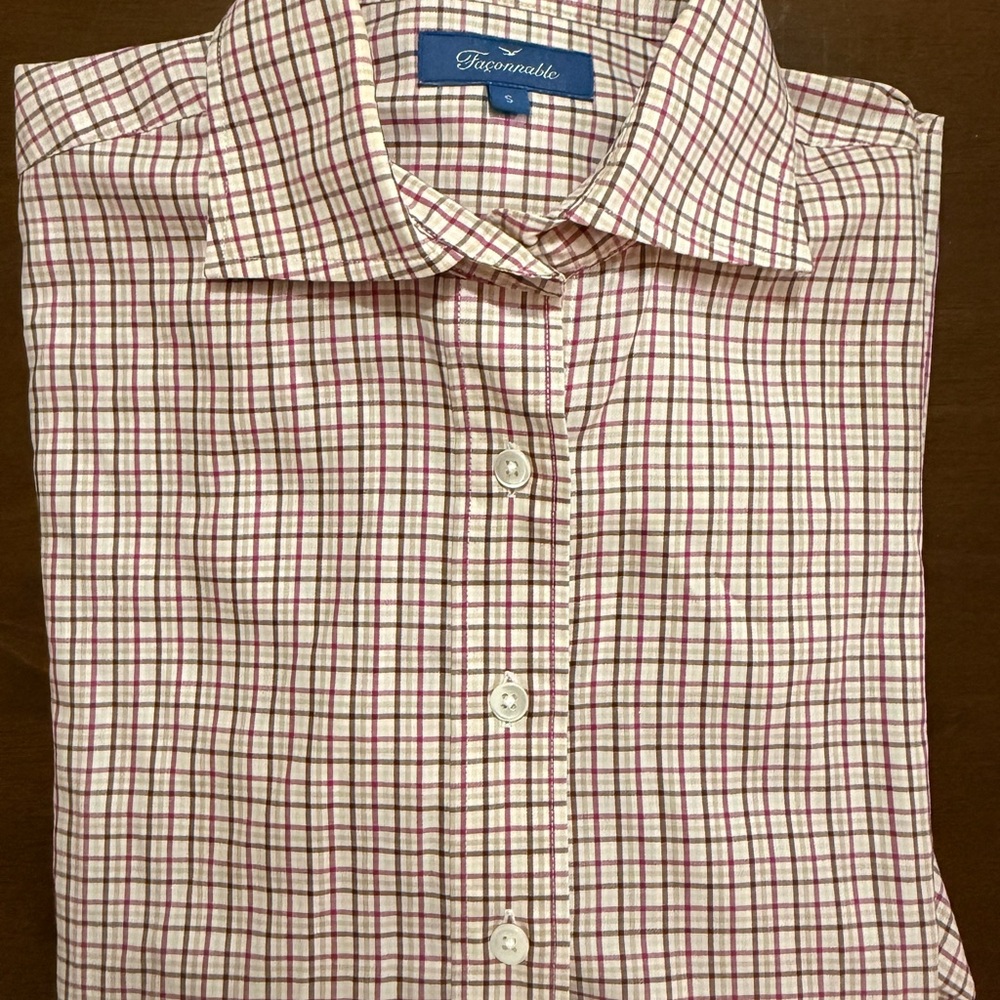 Faconnable Women’s Checkered Shirt. Made in Italy. Small size. Pre-Owned perfect